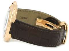 Cartier Ballon Blue 42mm. 18kt Rose Gold Brown Leather Watch