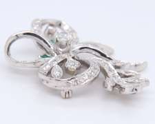Shimmering White Gold old European and Single Cut Diamond Brooch