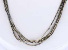 Vintage Sterling Silver Multi Strand Long Chain Necklace