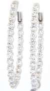 Eyecatching White Gold Diamond Shared Prong Inside Out Hoop Earrings