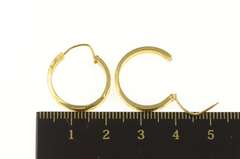 18K Yellow Gold 20.3mm Flower Blossom Pattern Squared Hoop Earrings