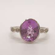 14kt Gold, Amethyst, & Diamond Cocktail Ring