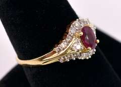 Gorgeous Ruby and Diamond Ring in 14K Yellow Gold