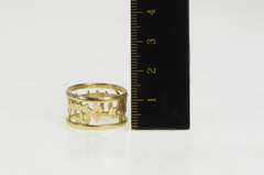 14K Yellow Gold Hebrew Jewish Faith Message Band Ring