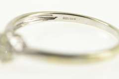 9K White Gold 0.25 Ctw Diamond Flower Cluster Engagement Ring