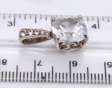 Group Lot of 6 Vintage 925 Sterling Silver Cubic Zirconia Pendants