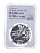 PF70UCAM 1995-P XXVI Olympiad Track & Field Commem. Silver Dollar NGC