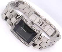 Movado Black Diamond Stainless Steel Elio 22mm Watch