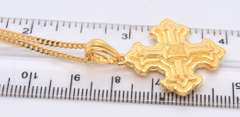 Attractive 24kt Yellow Gold Cross Pendant on Chain