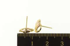 14K Yellow Gold Two Tone Heart Love Symbol Stud Earrings
