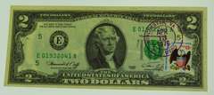 1976 Uncirculated Two Dollar Bill With April 1976 Post Mark Eagle Stamp