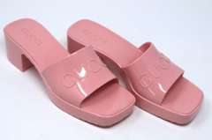 Rubber Gucci Logo Platform Slide Sandal