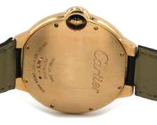 Cartier Ballon Blue 42mm. 18kt Rose Gold Brown Leather Watch