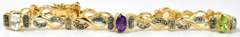 Vermeil Multi-Gemstone Bracelet With Silver Accents