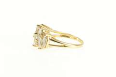 14K Yellow Gold Marquise & Round Cubic Zirconia Band Ring