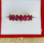 14kt Solid Yellow Gold & Ruby Band Ring