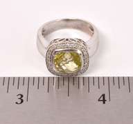 Luxurious Lemon Quartz Ring in 14K White Gold