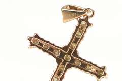 10K Rose Gold 0.40 Ctw Fancy Champagne Diamond Cross Pendant