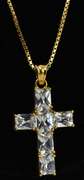 CZ Cross In Vermeil
