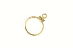 14K Yellow Gold 13.5mm Grooved 1/20 oz. Gold Panda Coin Charm/Pendant