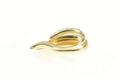 14K Yellow Gold Diamond Curved Heart Loop Slide Love Symbol Pendant