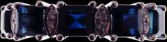 Deep Blue Sapphire 18k White Gold Anniversary Ring with Diamonds