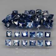 Heated only! 3.28ct princess cut Sapphire set