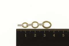 14K Yellow Gold Diamond Inset Bar Oval Link Drop Chain Pendant
