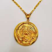 24kt Solid Yellow Gold Pendant & Chain Necklace