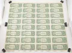 Lot (32) 1988 $1 St. Louis, MO United States FRN Uncut Sheet