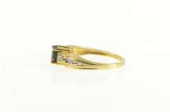 10K Yellow Gold Natural Sapphire Diamond Cluster Engagement Ring