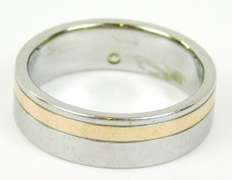 TeNo Stainless & Copper Diamond Band, Size 7.5