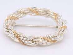 Tiffany & Co Rope Circle Pin in Sterling Silver
