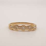 14kt Solid Yellow Gold & Diamond Band Ring
