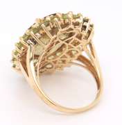 Fabulous Yellow Gold Lemon Quartz and Peridot Cocktail Ring