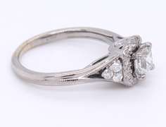Dazzling White Gold Princess Cut Center Diamond Halo Ring
