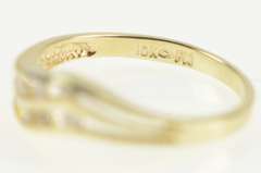 10K Yellow Gold Diamond Wavy Channel Statement Band Ring