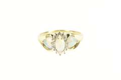 10K Yellow Gold Marquise Syn. Opal Diamond Accent Statement Ring