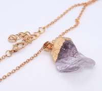 Gold Plated Amethyst Pendant on Chain