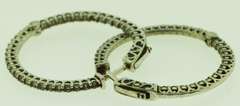 Sterling Silver Inside Out Crystal Pave Hoop Earrings