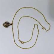 14kt Solid Yellow Gold, Ruby & Blue Sapphire Necklace