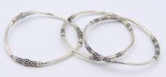 Lot of 3 Vintage 925 Sterling Silver Bangles