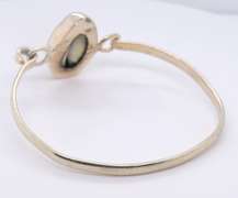 Vintage Sterling Silver Gemstone Bangle