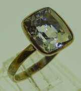 Sterling Silver Cushion Cut White Topaz Solitaire Ring