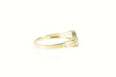 10K Yellow Gold Six Stone Classic Wavy Diamond Statement Ring