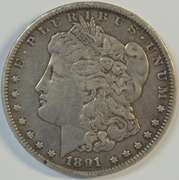 Very sharp 1891-CC Morgan Silver Dollar. Key date