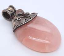 Vintage Sterling Silver Quartz Pendant