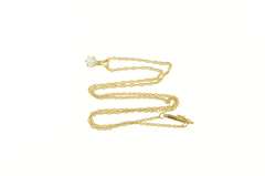 14K Yellow Gold 0.46 Ct Diamond Solitaire Twist Rope Chain Necklace
