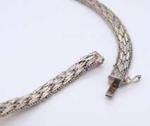 Vintage Sterling Silver Italian Flat V Necklace