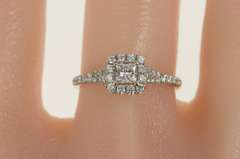 14K White Gold 0.94 Ctw Disney Tinkerbell Princess Diamond Ring